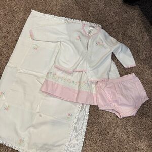 Vintage Y2K Carter’s 4PC Easter Dress Set 12M + Blanket
